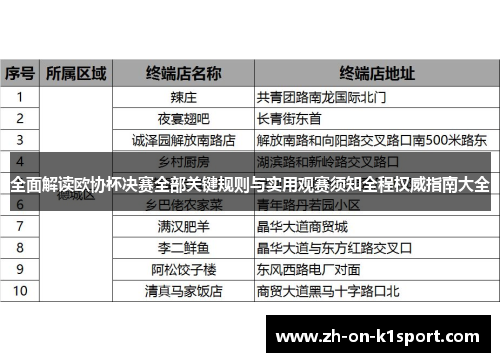 全面解读欧协杯决赛全部关键规则与实用观赛须知全程权威指南大全